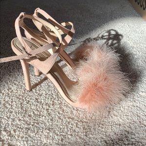 TopShop pink feathered heels